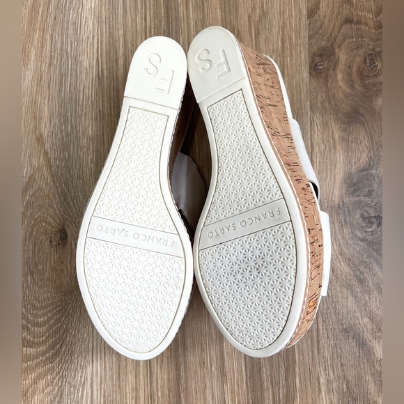 Franco Sarto Wedge Platform Sandal Women Size 10M White Leather Comfort Coastal - Picture 5 of 5